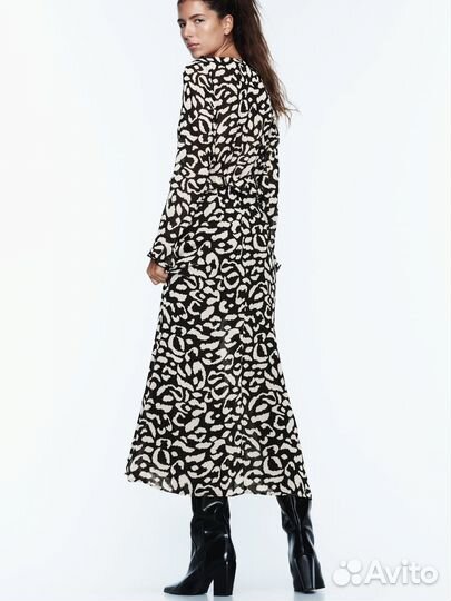 Леопардовое платье zara animal print (m-L)