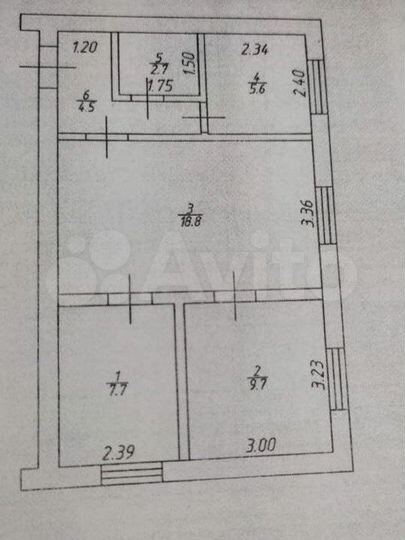 3-к. квартира, 48,5 м², 2/5 эт.