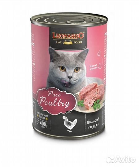 Влажный корм для кошек Leonardo с курицей