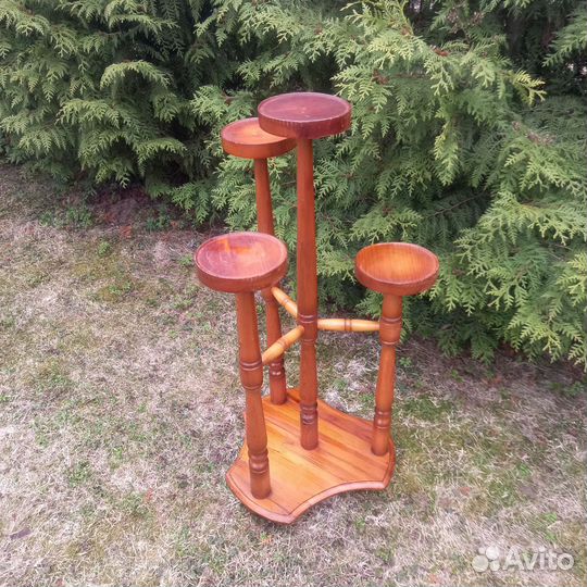 Подставка для цветов напольная деревянная