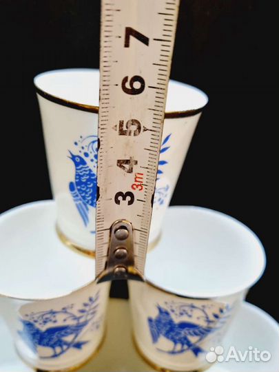 Стопки Соловей, костяной фарфор лфз 80-е годы, оче