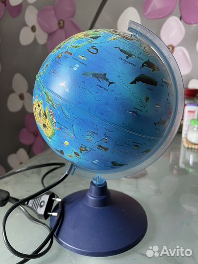 Глобус зоогеографический лампа ночник