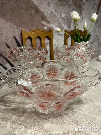 Ваза для фруктов салатник хрусталь