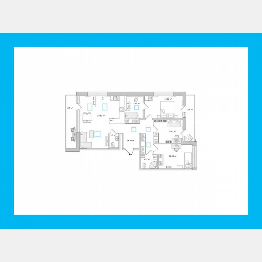 3-к. квартира, 96,5 м², 15/15 эт.