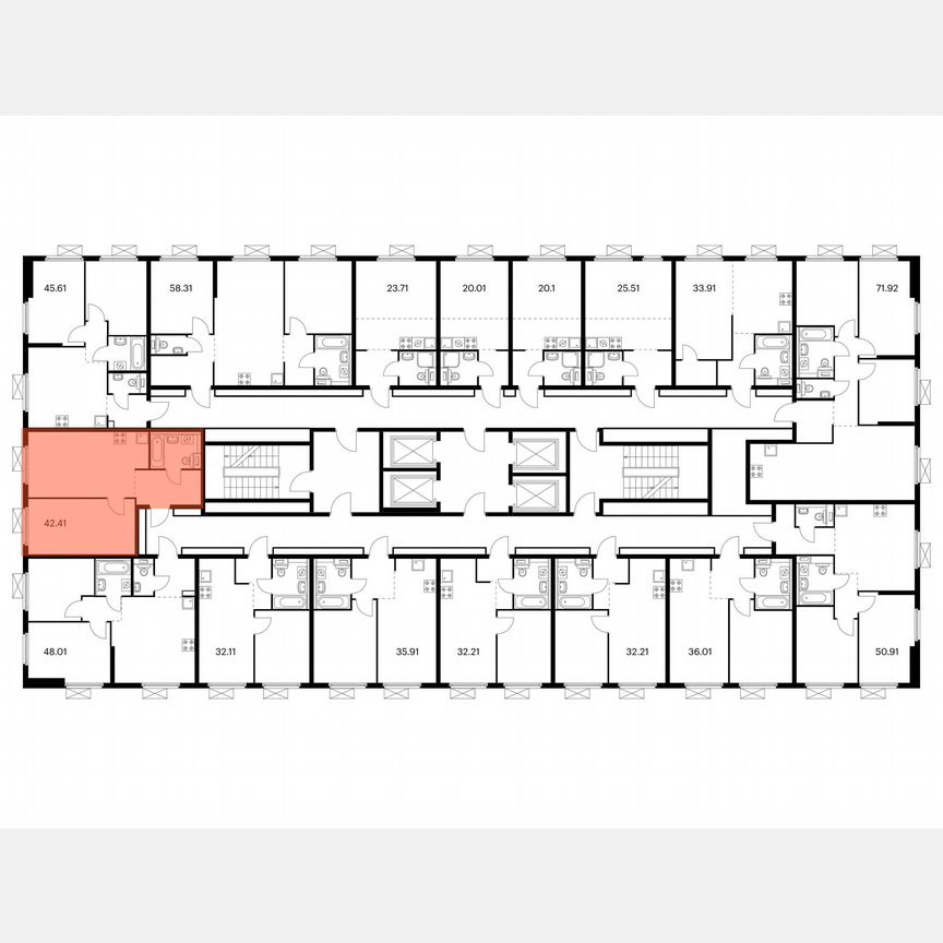 1-к. квартира, 42,4 м², 34/38 эт.