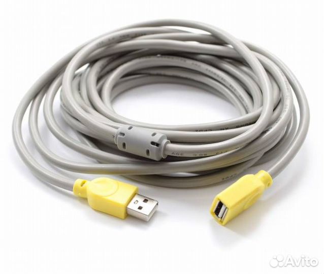 USB Удлинитель 3 м скоростной, высокотоковый, в оплетке, с фильтром