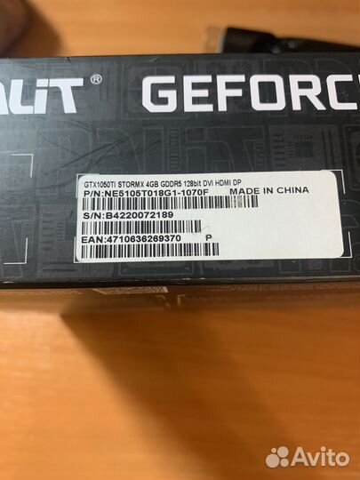 Видеокарта palit geforce gtx 1050ti 4gb stormx