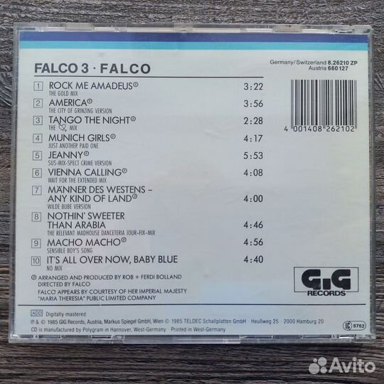 Falco – Falco 3 /1985/ Teldec – 8.26210/ Germany