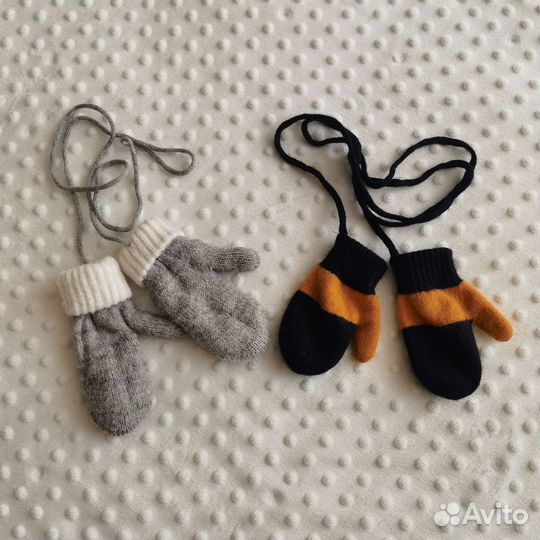 Варежки зимние детские на 1 год