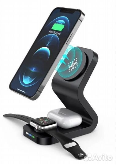 Зарядная станция, магнитная беспроводная для Apple