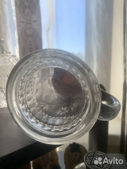 Карты кружка антикварное стекло литье до 1900