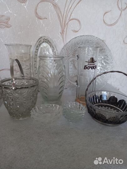 Стекло ваза конфетница блюдо селедочница