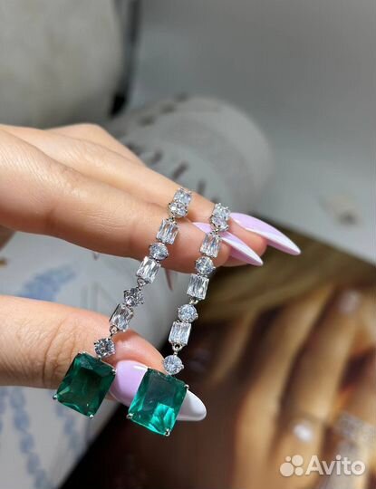 Серьги Серебро Цирконы