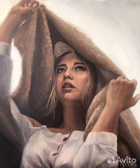 Портрет маслом на холсте, ручная работа