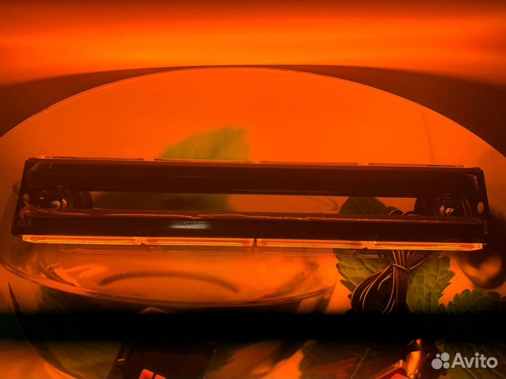 Мигалка желтая светодиодная 60 см 4/4 12-24 вольт