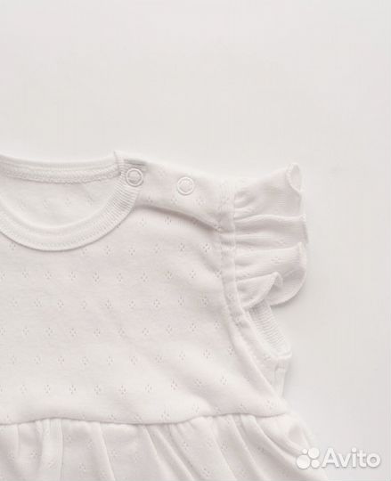 Платье-боди белое для девочки 68-74 размер