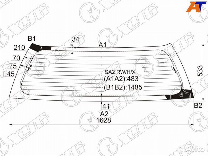 Стекло заднее Honda Odyssey