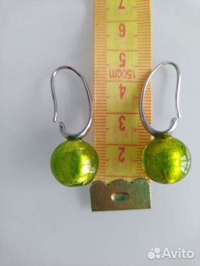 Серьги серебро из муранского стекла