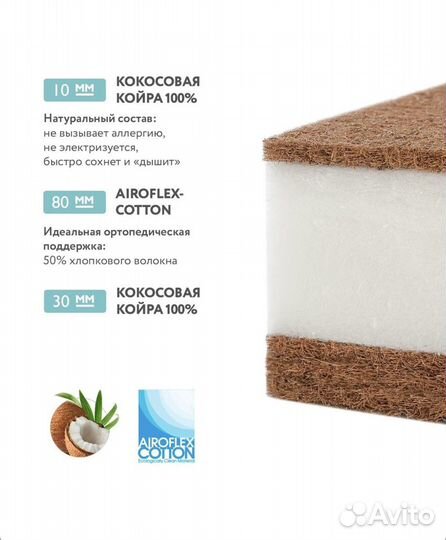 Детский матрас Plitex 120 60 ортопедический