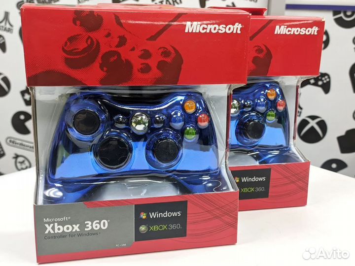 Геймпад xbox 360 Chrome Blue Проводной NeW
