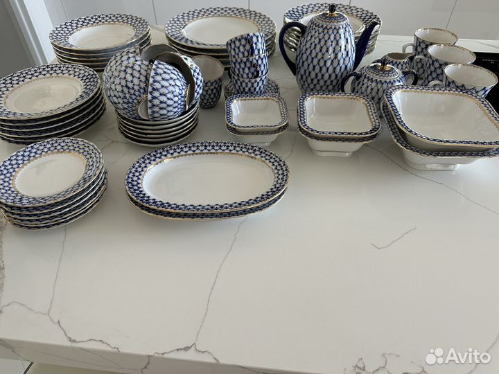 Сервиз, чайный, кофейный и столовый, лфз кобальтов