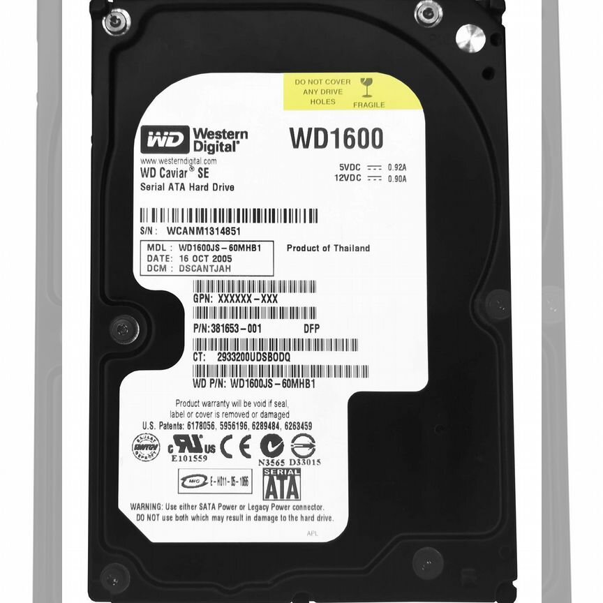 [WD1600JS-60MHB1] Жесткий Диск Hp 160gb Sata2 3.5 Wd1600js-60mhb1