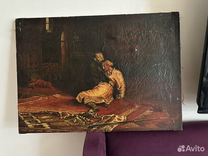 Картина маслом на холсте старинная