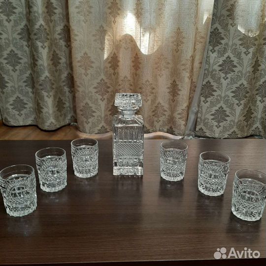 Хрустальный набор для виски и стаканы Богемия