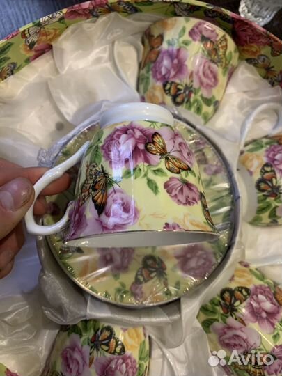 Чайный сервиз новый в коробке фарфор