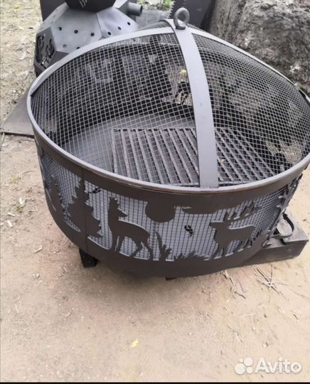 Костровая чаша+купол+сетка с боку