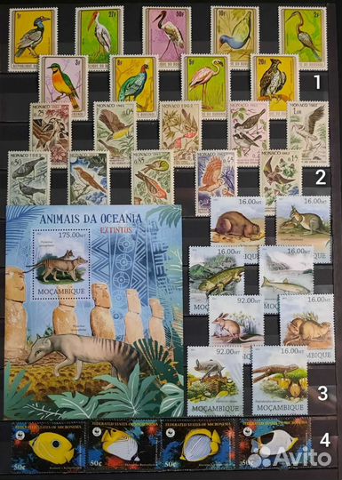 Коллекция марок фауна 60-90х 3 чистые