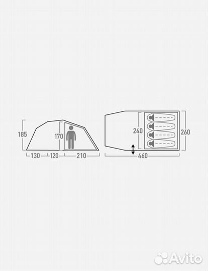 Палатка 4-х местная Outventure Trenton 4