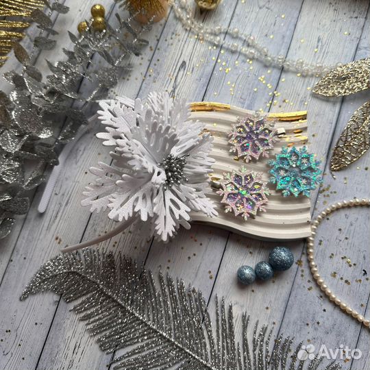 Ободок Новогодний Снежинка