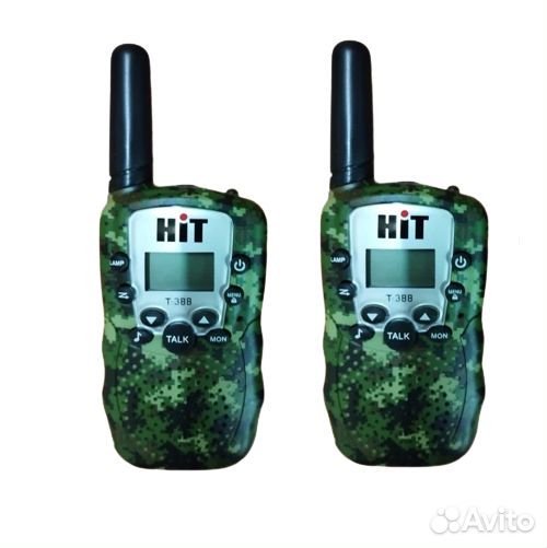 Детские рации с фонариком HIT T-388,2шт камо зелен