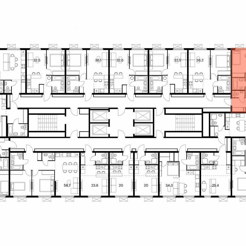 2-к. квартира, 49,7 м², 18/25 эт.