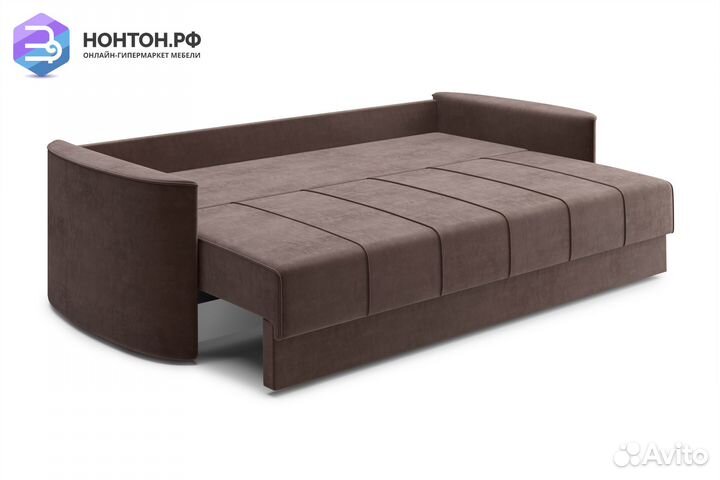 Диван еврокнижка Колибри 3-х местный коричневый