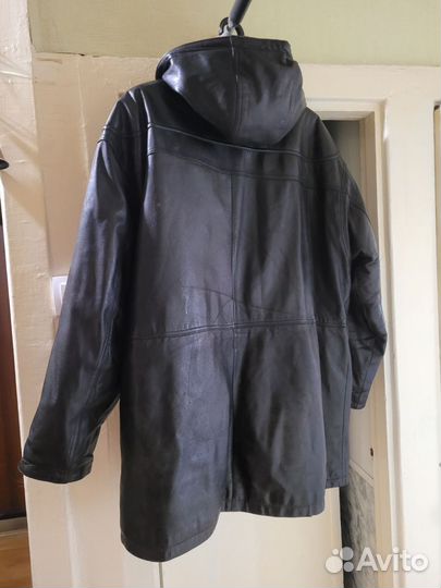 Кожаный пуховик 52 54. Amerikan. Made in Korea