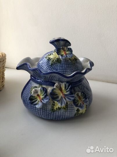 Декоративный заварочный чайник и сахарница