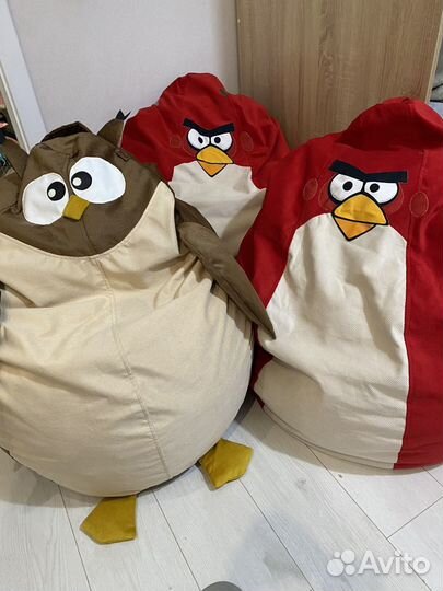 Кресло- мешок Angry Birds, сова, пингвин