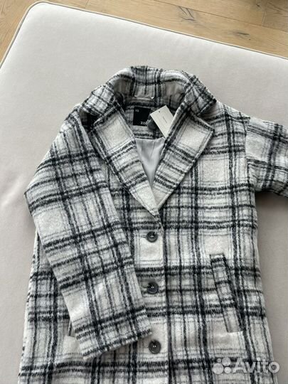 Пальто в клетку zolla новое xs