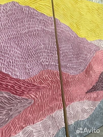 Интерьерная картина диптих Горы на закате