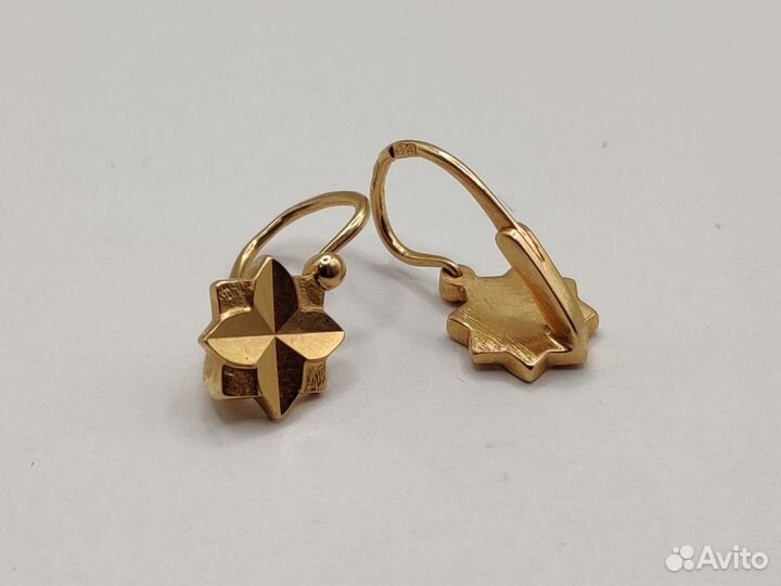 Серьги золотые 585(бек24)