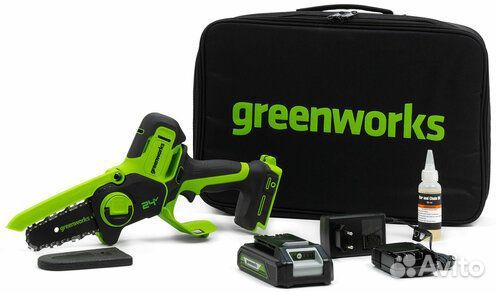 Цепная мини-пила Greenworks G24MCS10K2