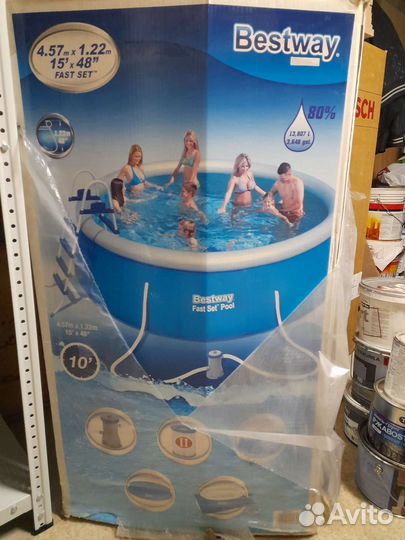 Надувной бассейн bestway глубиной 1,22 метра