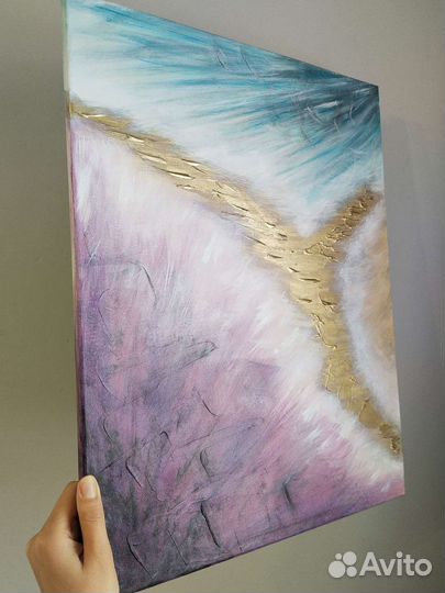Картина абстракция акрилом на холсте, 40 на 50 см