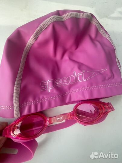Очки и шапочка для плавания детская