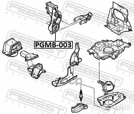 Сайлентблок подушки двигателя перед pgmb003