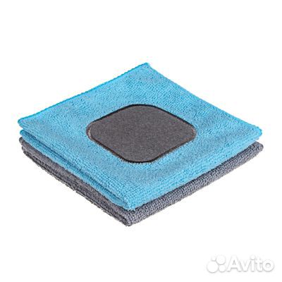 Салфетка микрофибра 30х30 с абразивной вставкой