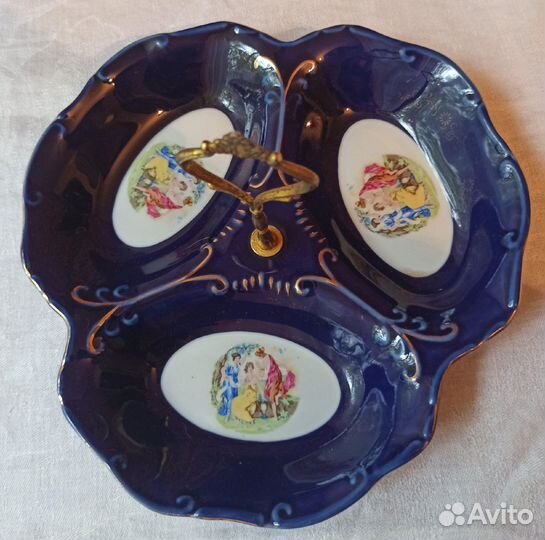 Чешский Thun фарфор Мадонна кобальт/ Gold 24К