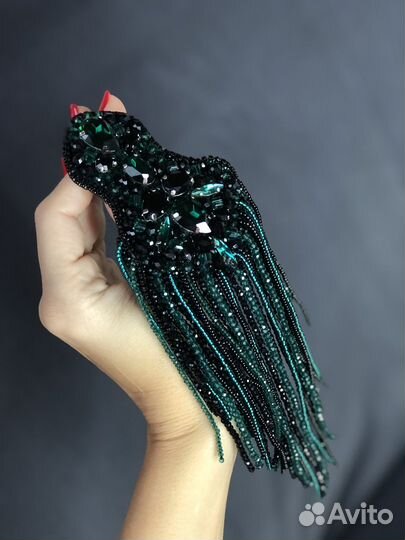 Эполеты погоны из кристаллов, страз